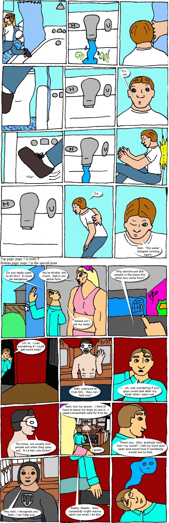 Page 7: issues 9 (Marooned) and Halloween Special (Cluster One)