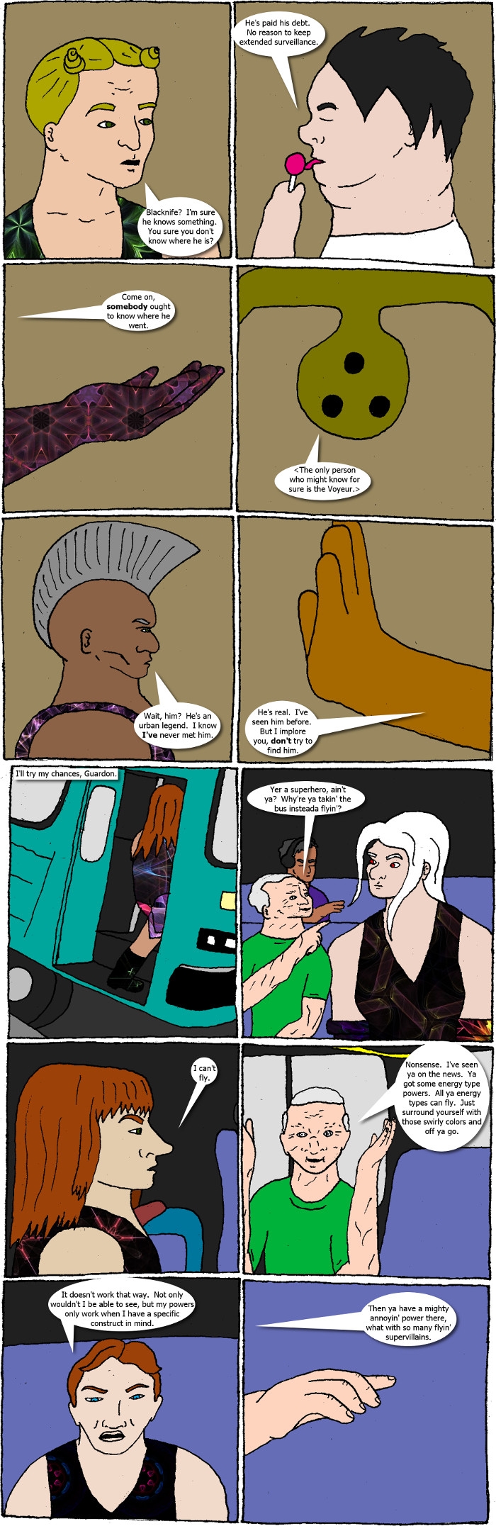 Pages 6 and 7: Crossover Melee 8 - Any Colour You Like