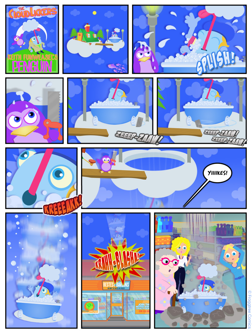 Cloudlickers - Keith Funweasels Penguin - Splish Splash Bath
