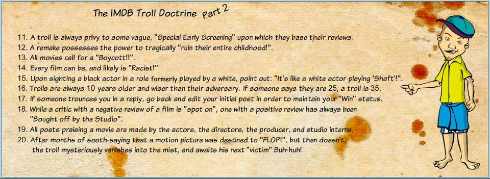 The IMDB Troll Doctrine...'Buh-huh!' Part II