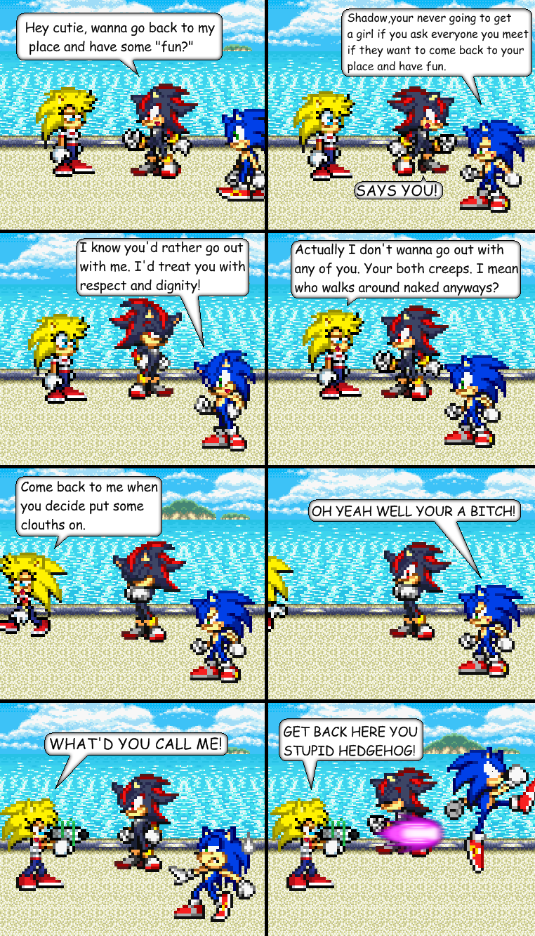 sonic and shadow try geting girl
