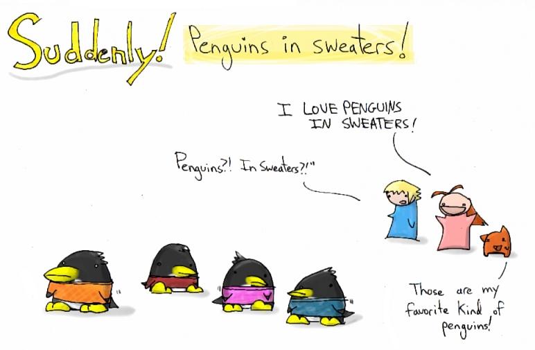 101. penguins?! sweaters!?!?