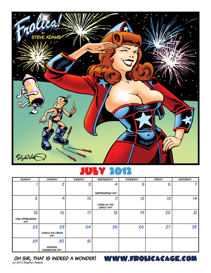 The Fabulous Frolica! Pin Up Calendar for July, 2012!