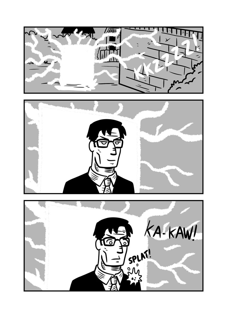 142. A man walks through a door.