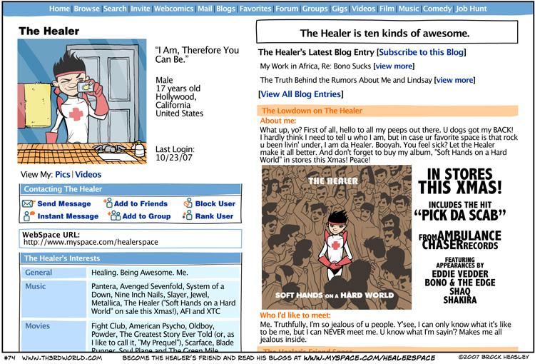 Episode 74 - WebSpace Page: The Healer (and CONTEST ANNOUNCEMENT)