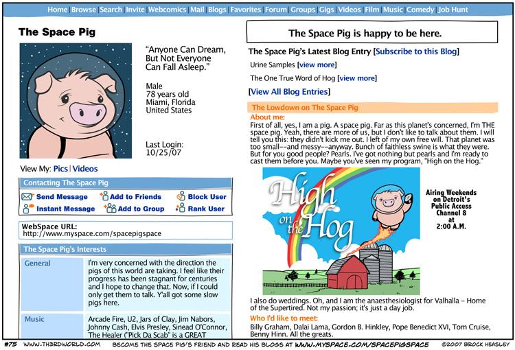 Episode 75 - WebSpace Page: The Space Pig