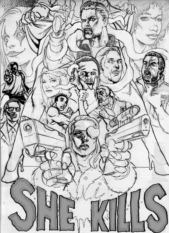 SHE KILLS poster sketch