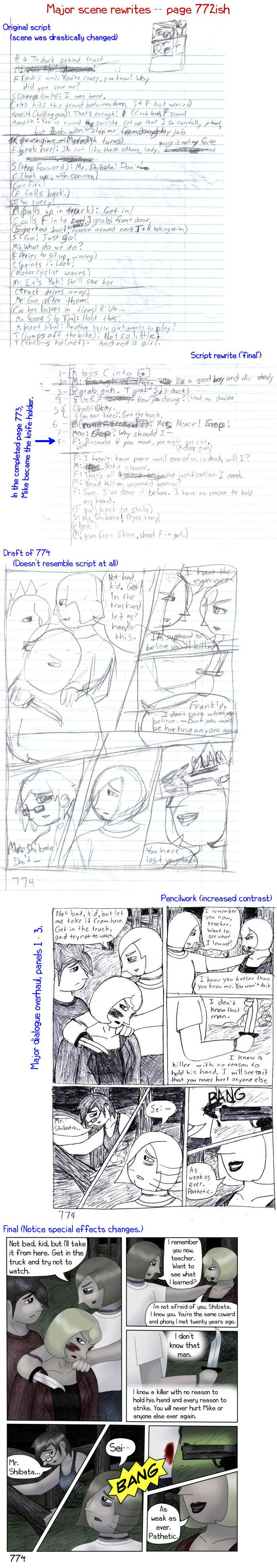 Behind the Scenes: page 774, dialogue difficulties