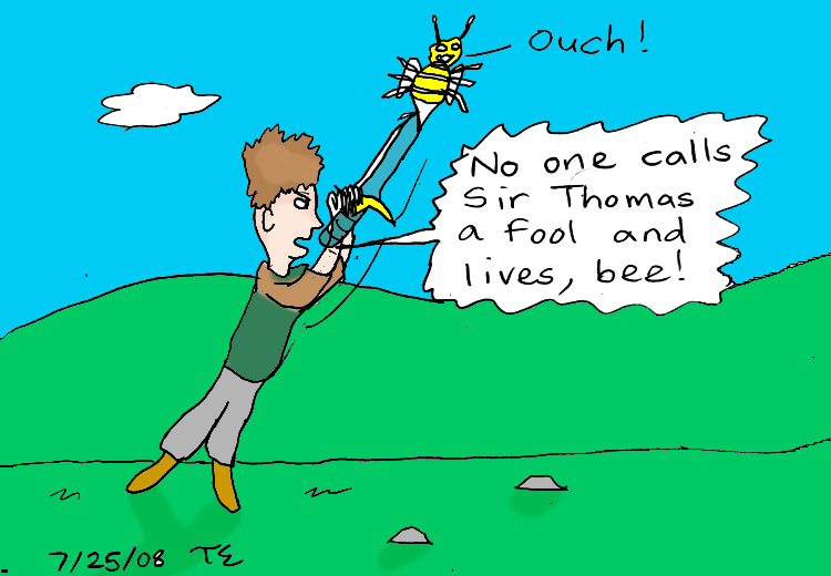 Who wins between a swordsman and a bee?