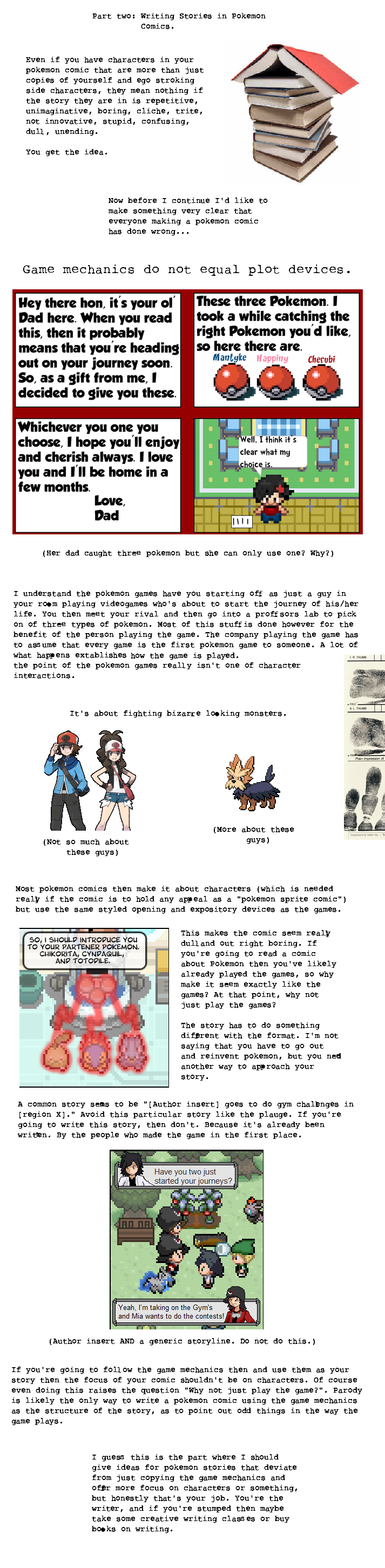 writing stories in pokemon comics