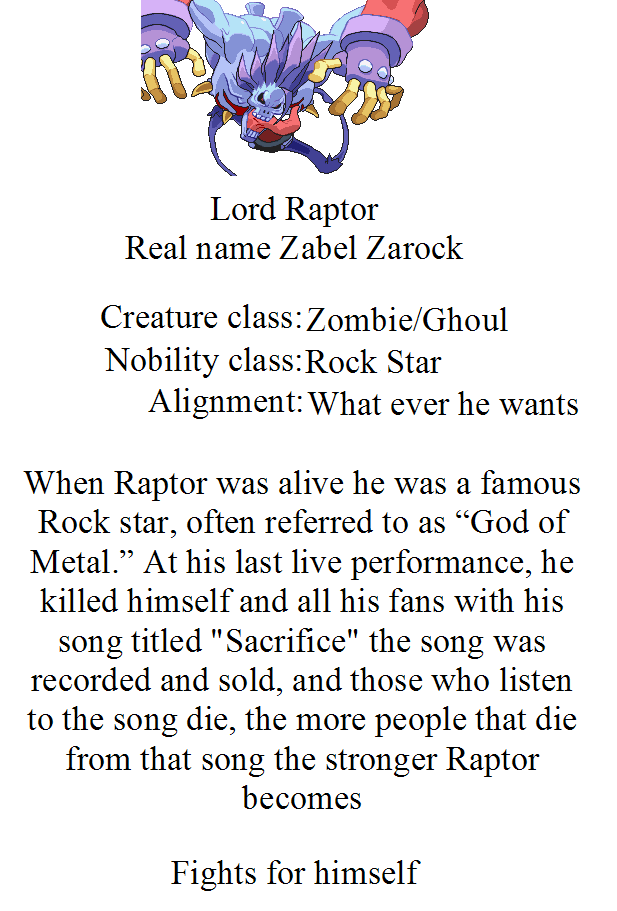 Raptor's bio